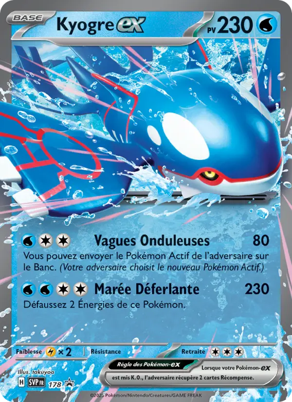 Kyogre-ex — carte 178 de l’extension SVP Black Star Promos