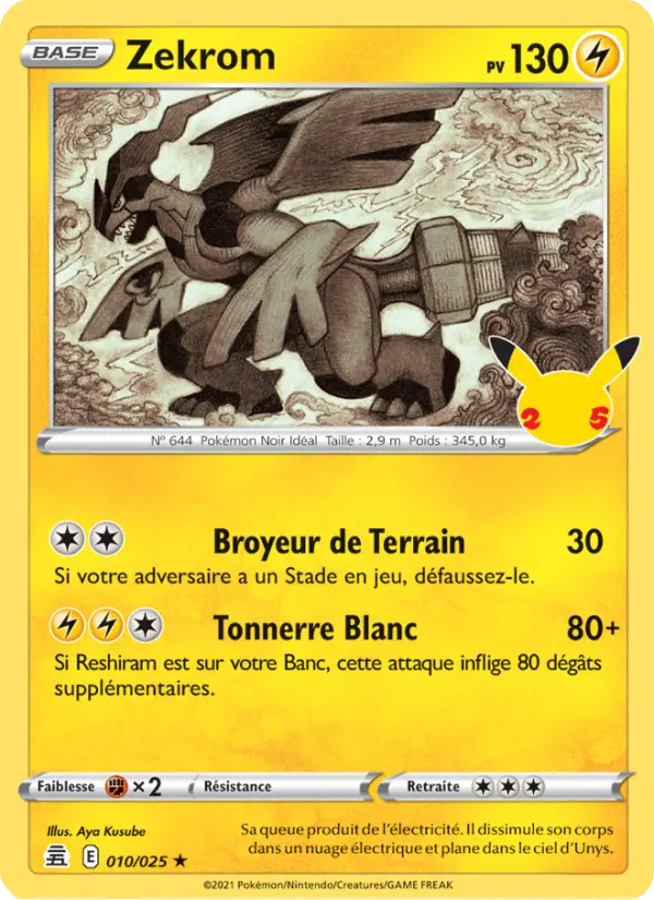 Zekrom — carte 10 de l’extension Célébrations