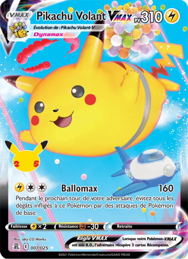 Pikachu Volant VMAX — carte 7 de l’extension Célébrations