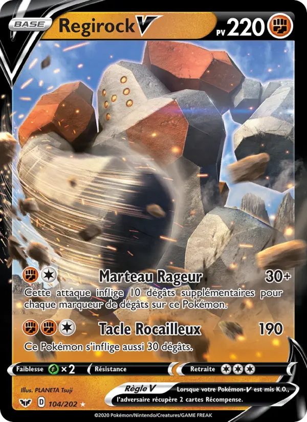 Regirock V — carte 104 de l’extension Épée et Bouclier