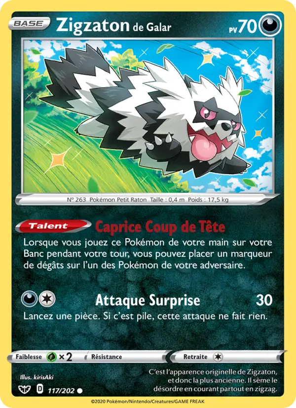 Zigzaton de Galar — carte 117 de l’extension Épée et Bouclier