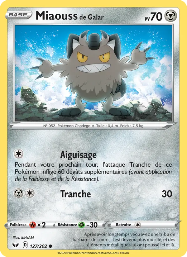 Miaouss de Galar — carte 127 de l’extension Épée et Bouclier