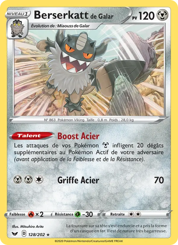 Berserkatt de Galar — carte 128 de l’extension Épée et Bouclier