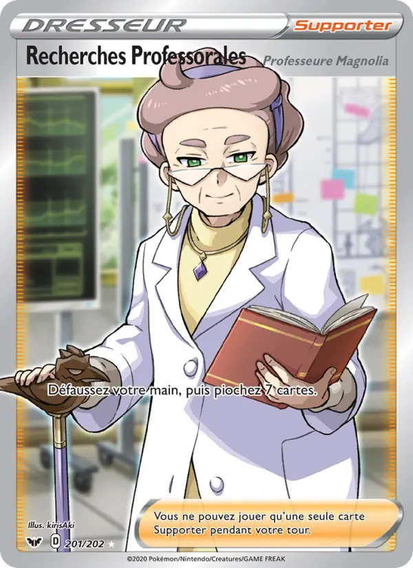 Recherches Professorales (Professeure Magnolia) — carte 201 de l’extension Épée et Bouclier