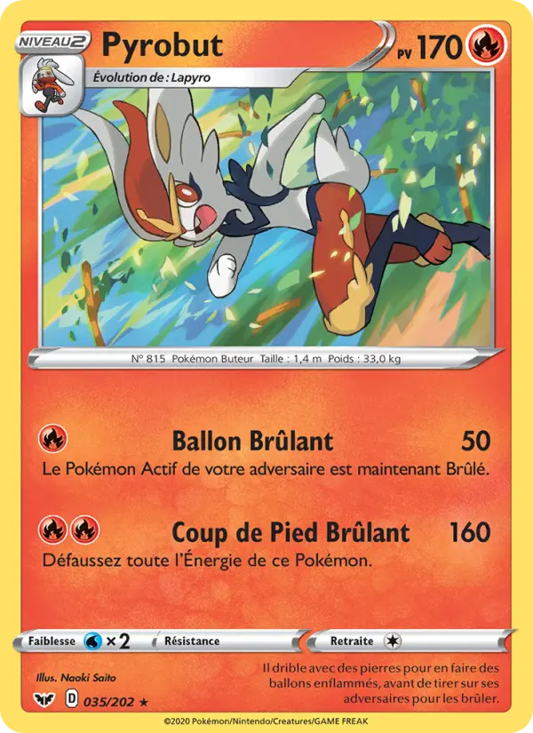 Pyrobut — carte 35 de l’extension Épée et Bouclier