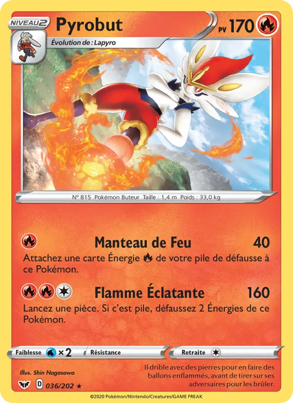Pyrobut — carte 36 de l’extension Épée et Bouclier