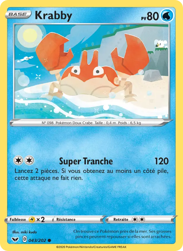Krabby — carte 43 de l’extension Épée et Bouclier