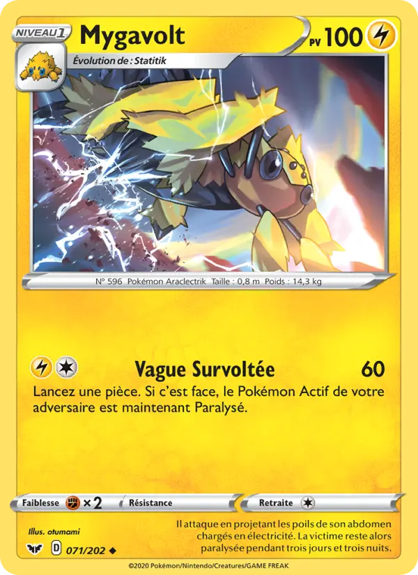 Mygavolt — carte 71 de l’extension Épée et Bouclier