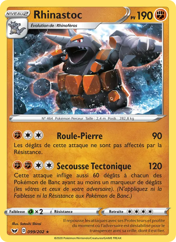 Rhinastoc — carte 99 de l’extension Épée et Bouclier