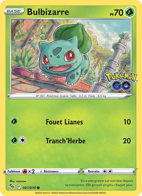 Bulbizarre — carte 001 de l’extension Pokémon GO