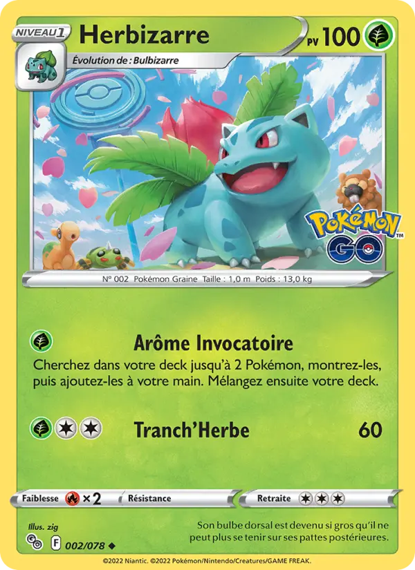 Herbizarre — carte 002 de l’extension Pokémon GO
