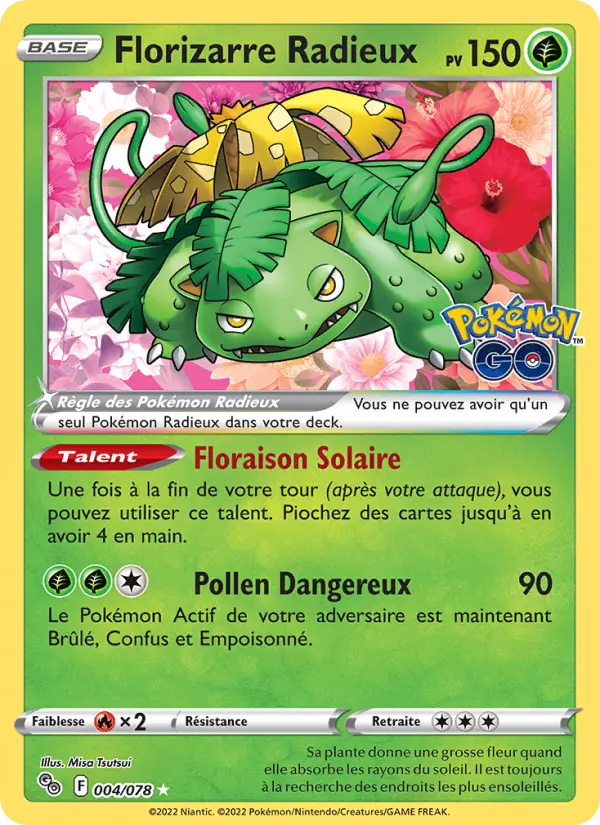 Florizarre Radieux — carte 004 de l’extension Pokémon GO