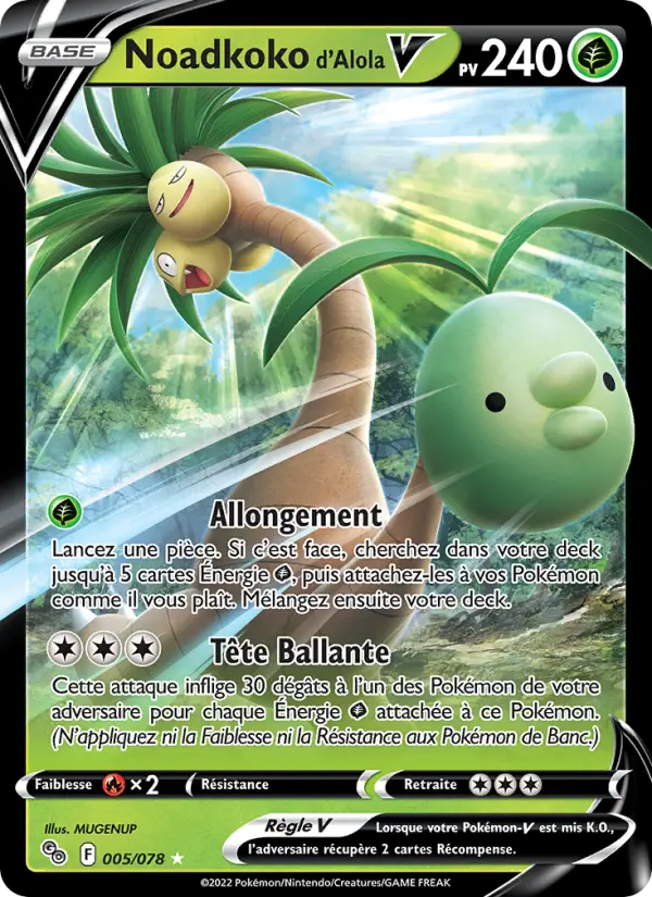 Noadkoko d'Alola V — carte 005 de l’extension Pokémon GO