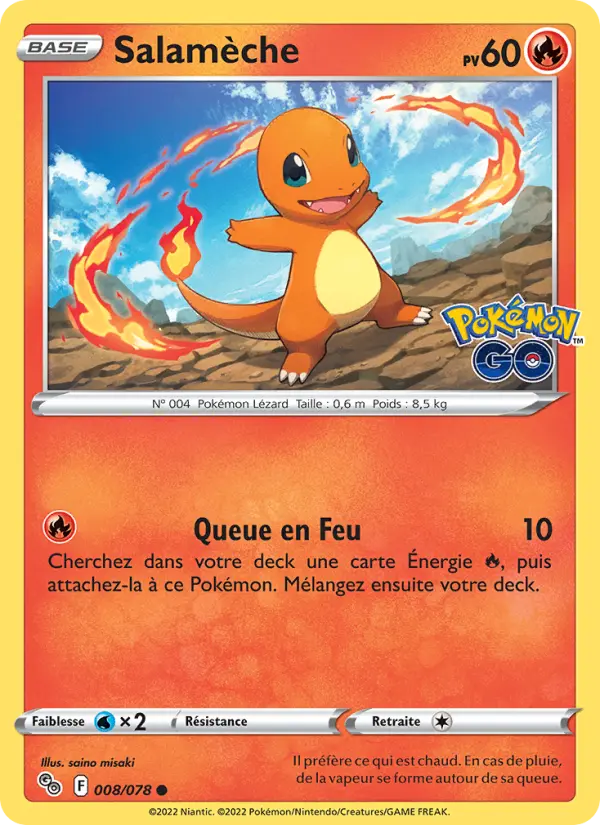 Salamèche — carte 008 de l’extension Pokémon GO