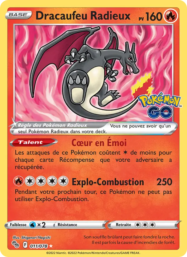 Dracaufeu Radieux — carte 011 de l’extension Pokémon GO