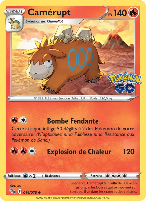 Camérupt — carte 014 de l’extension Pokémon GO