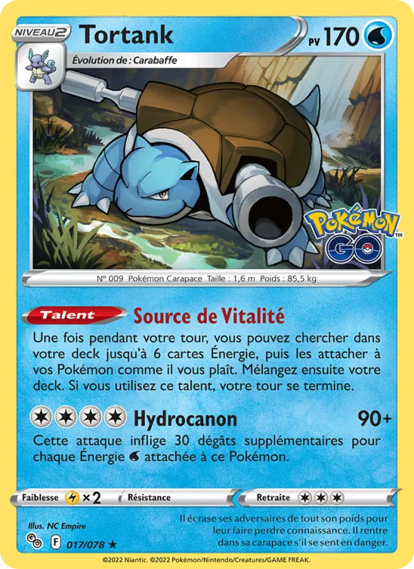 Tortank — carte 017 de l’extension Pokémon GO
