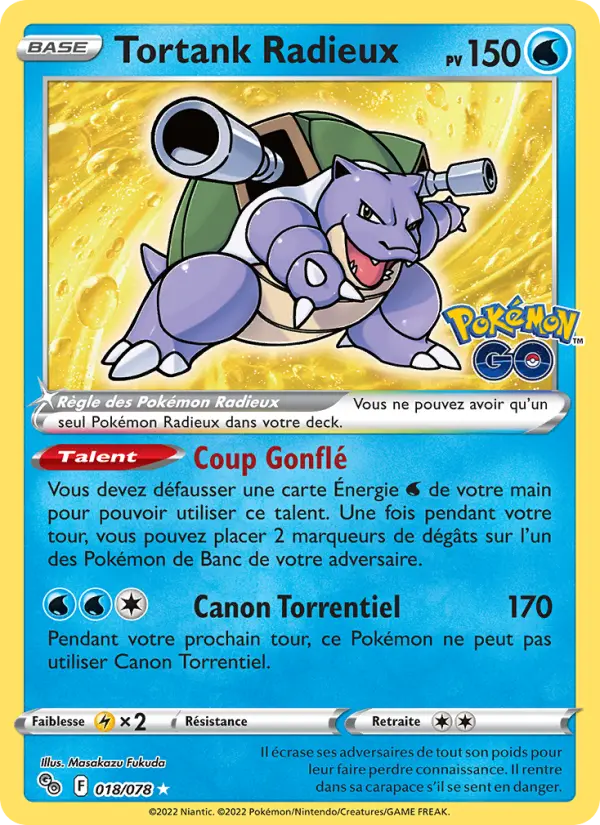 Tortank Radieux — carte 018 de l’extension Pokémon GO