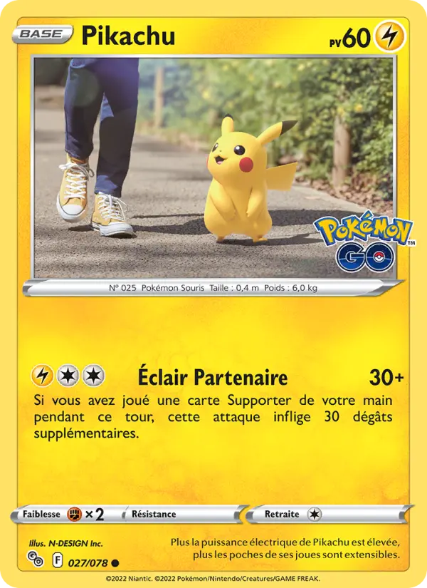 Pikachu — carte 027 de l’extension Pokémon GO