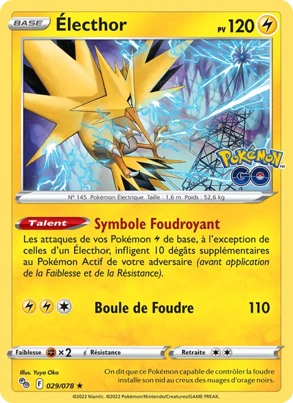 Électhor — carte 029 de l’extension Pokémon GO