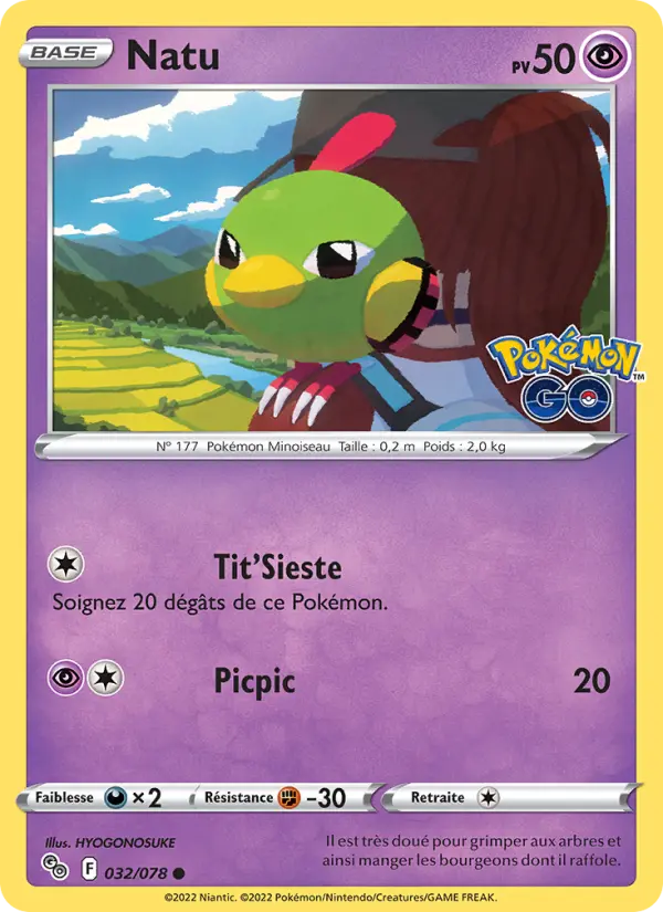 Natu — carte 032 de l’extension Pokémon GO