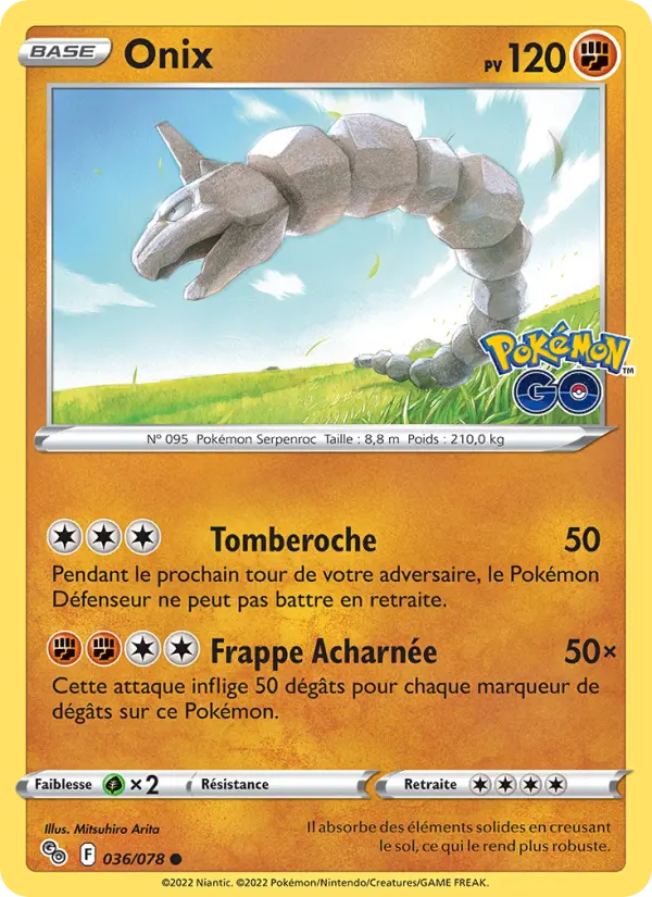 Onix — carte 036 de l’extension Pokémon GO