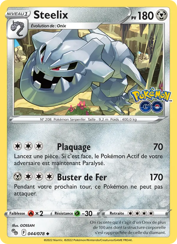 Steelix — carte 044 de l’extension Pokémon GO