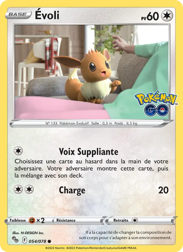 Évoli — carte 054 de l’extension Pokémon GO