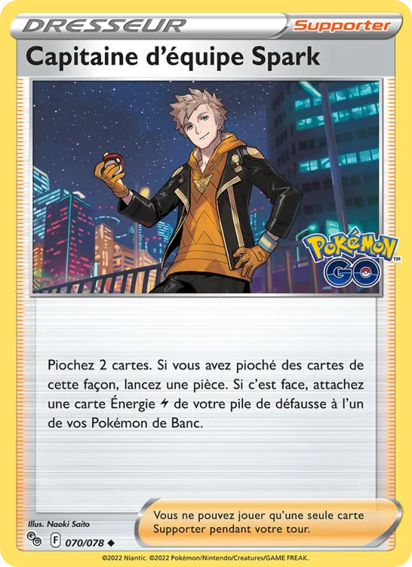 Capitaine d'équipe Spark — carte 070 de l’extension Pokémon GO