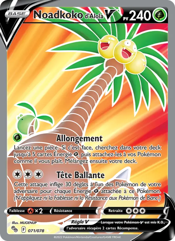 Noadkoko d'Alola V — carte 071 de l’extension Pokémon GO