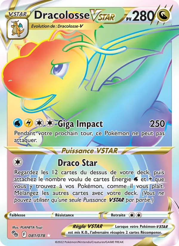 Dracolosse VSTAR — carte 081 de l’extension Pokémon GO