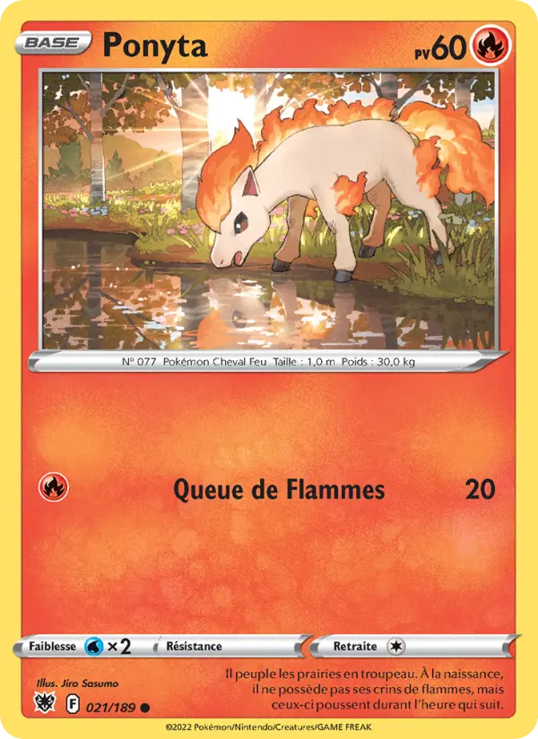 Ponyta — carte 021 de l’extension Astres Radieux