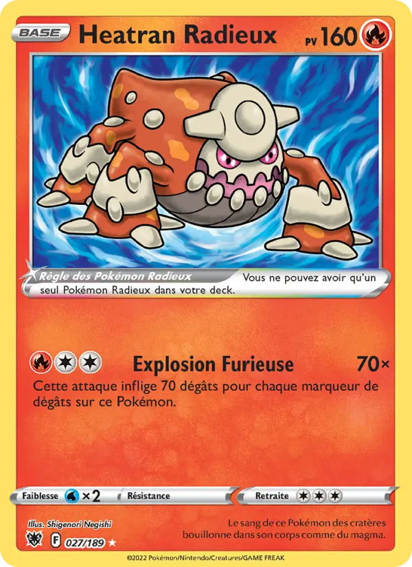 Heatran Radieux — carte 027 de l’extension Astres Radieux