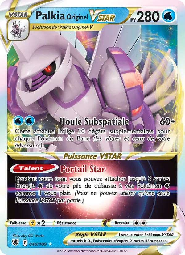 Palkia Originel VSTAR — carte 040 de l’extension Astres Radieux