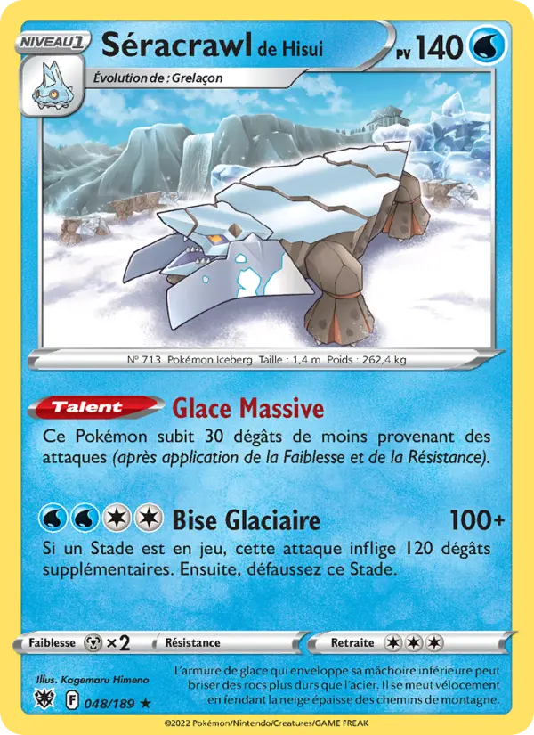 Séracrawl de Hisui — carte 048 de l’extension Astres Radieux