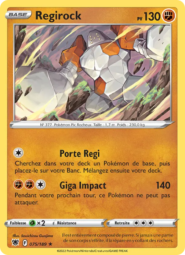 Regirock — carte 075 de l’extension Astres Radieux