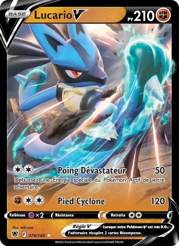 Lucario V — carte 078 de l’extension Astres Radieux