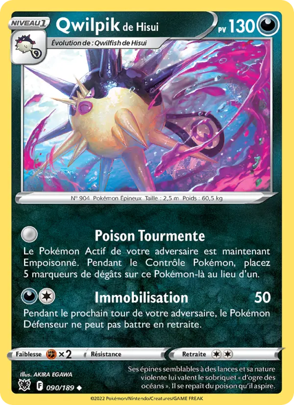 Qwilpik de Hisui — carte 090 de l’extension Astres Radieux