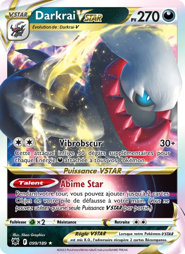 Darkrai VSTAR — carte 099 de l’extension Astres Radieux