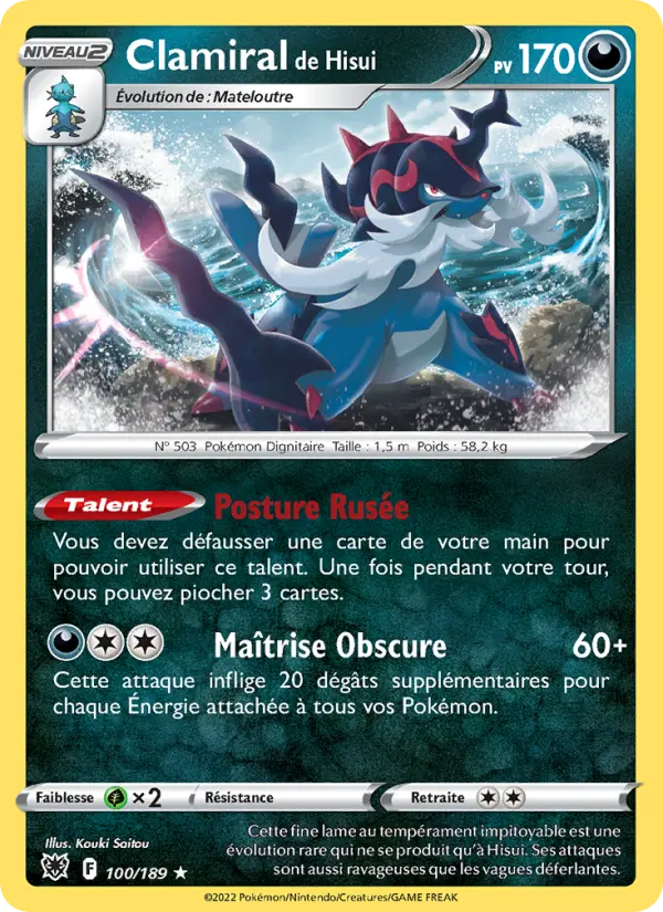 Clamiral de Hisui — carte 100 de l’extension Astres Radieux