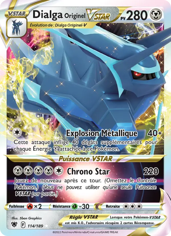 Dialga Originel VSTAR — carte 114 de l’extension Astres Radieux