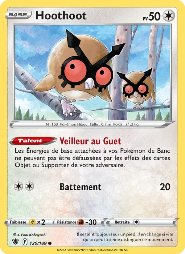 Hoothoot — carte 120 de l’extension Astres Radieux
