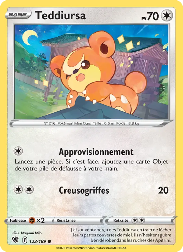 Teddiursa — carte 122 de l’extension Astres Radieux