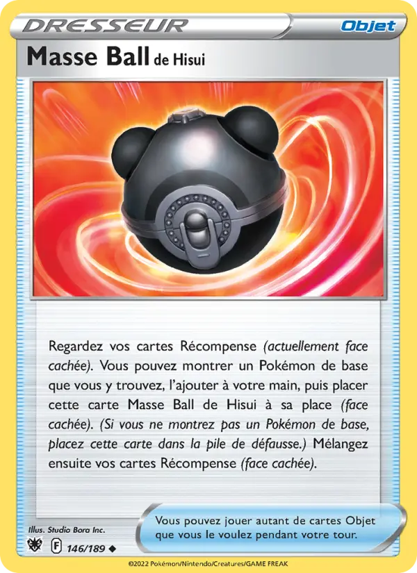 Masse Ball de Hisui — carte 146 de l’extension Astres Radieux