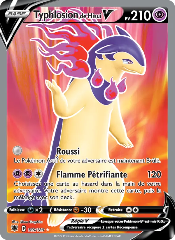 Typhlosion de Hisui V — carte 169 de l’extension Astres Radieux