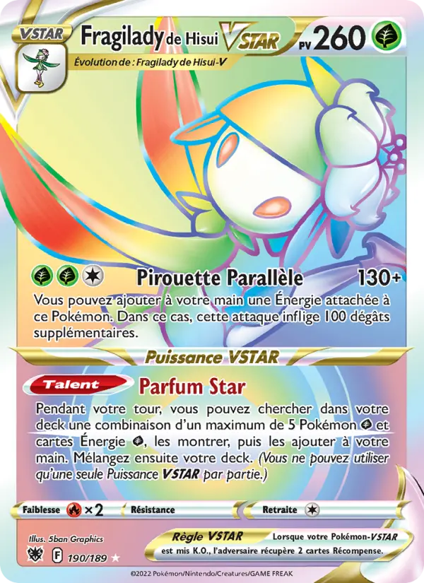 Fragilady de Hisui VSTAR — carte 190 de l’extension Astres Radieux