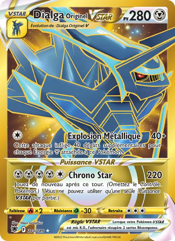 Dialga Originel VSTAR — carte 210 de l’extension Astres Radieux