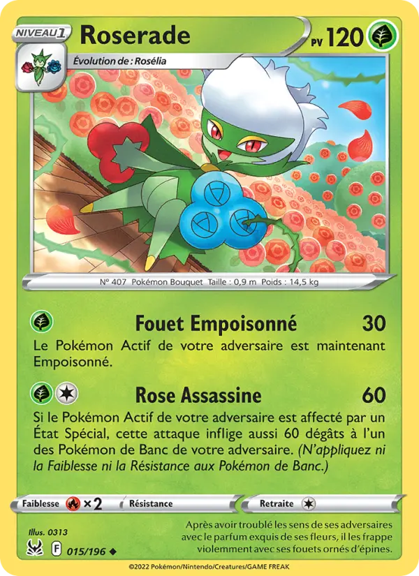 Roserade — carte 015 de l’extension Origine Perdue