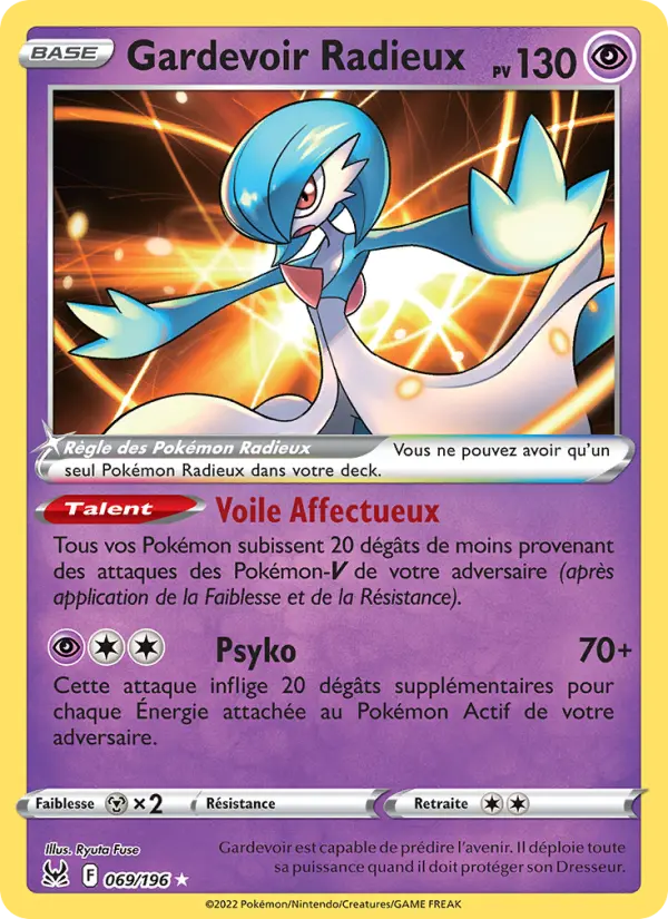Gardevoir Radieux — carte 069 de l’extension Origine Perdue