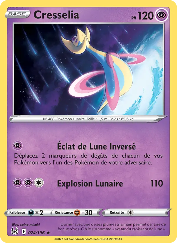 Cresselia — carte 074 de l’extension Origine Perdue